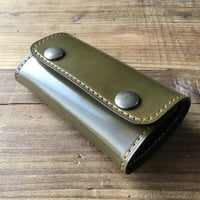 キーケース　シェルコードバングリーン　ルガトーグリーン フルカラーオーダー】ホーウィン社製シェルコードバン(4色)×内装(4