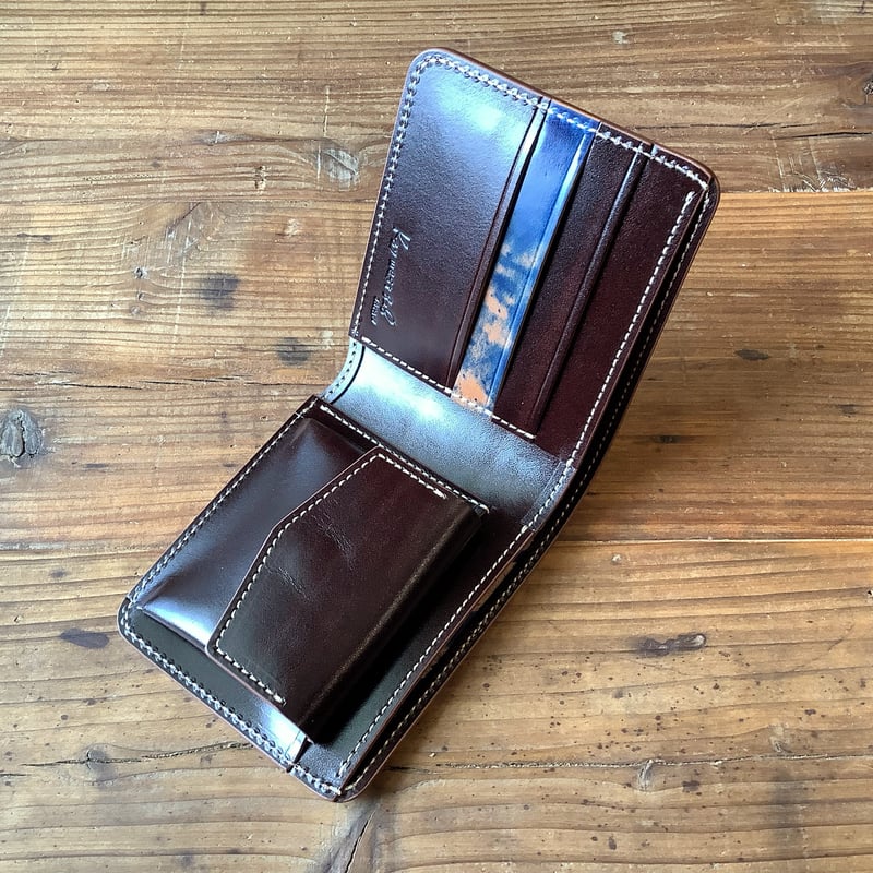 ロカドコードバンブルー×ルガトショルダー ダークブラウン 二つ折り