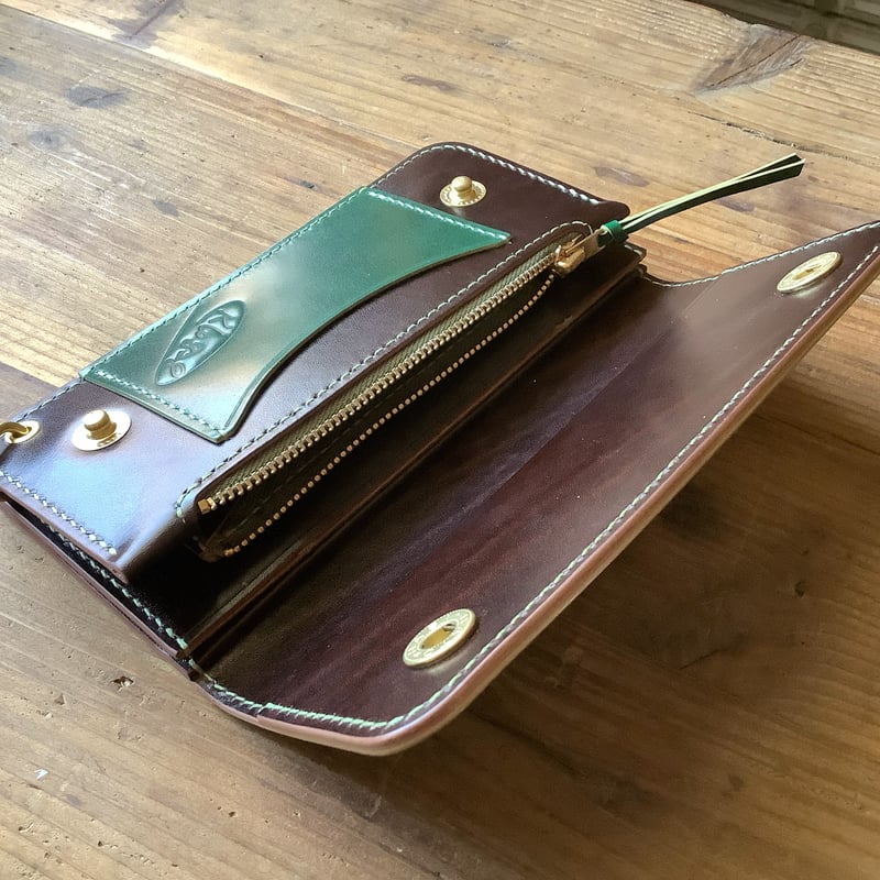 オイルコードバングリーン×ルガトショルダー ダークブラウン