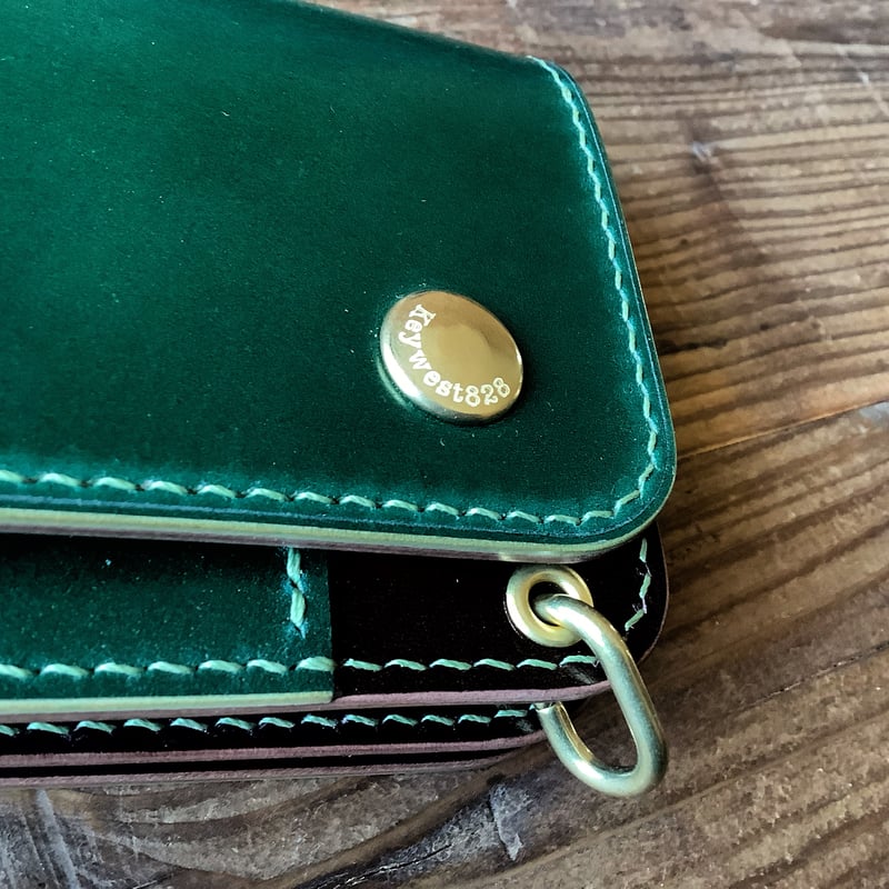 108ミドル　トラッカーウォレット　イタリアンレザーTEXAS【グリーン】 108ミドル トラッカーウォレット イタリアンレザーTEXAS【グリーン