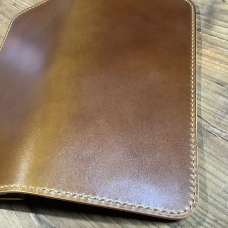 オイルコードバンブラウン×ルガトショルダーブラウン 長財布 小銭入れあり