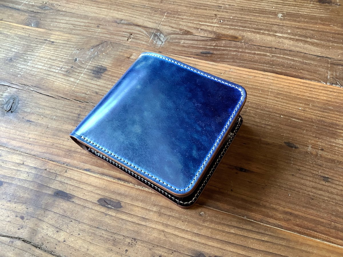 ロカドコードバンブルー×ルガトショルダー ダークブラウン 二つ折り