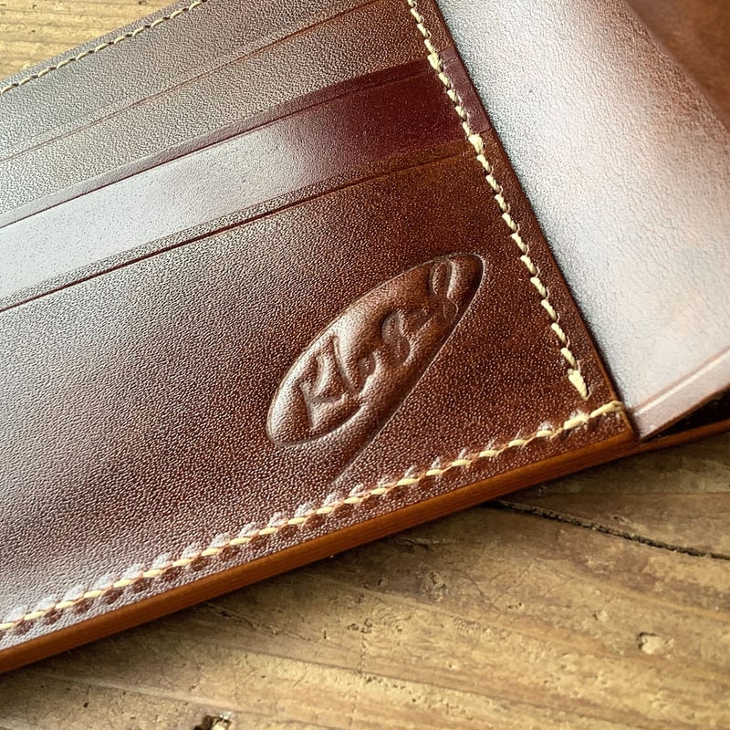 オイルコードバンレッドブラウン×ルガトショルダーブラウン 二つ折り