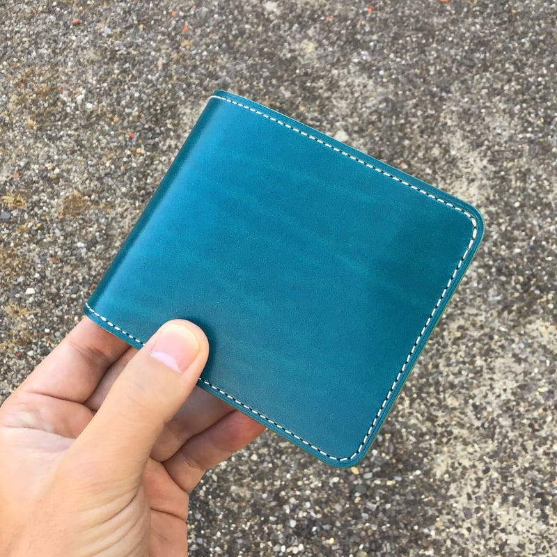 ルガトショルダー琉球ブルー 二つ折り財布 小銭入れあり | keywest828