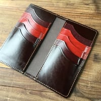 チョコ色牛革×ルガトショルダー カードウォレット カード入れ