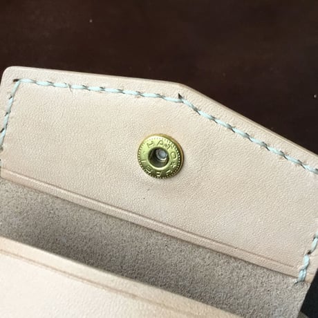 ナチュラルコードバン×栃木レザー 二つ折り財布 小銭入れあり