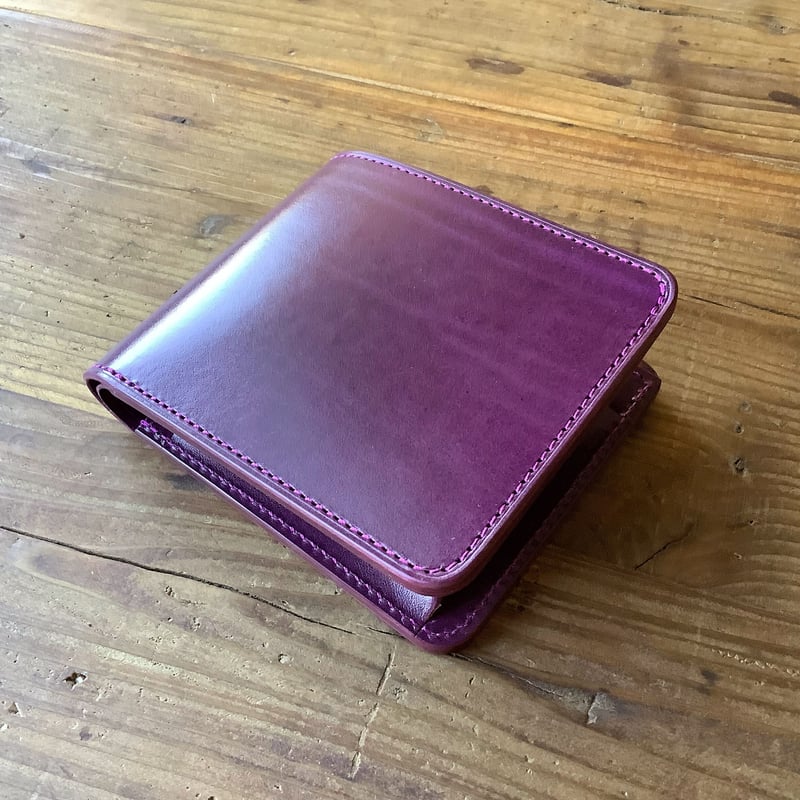 ルガトショルダーパープル 紫 二つ折り財布 小銭入れあり | keywest828