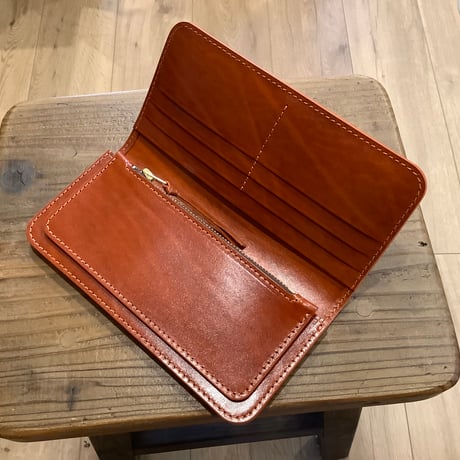 ルガトショルダーオレンジ　橙　 長財布 小銭入れあり
