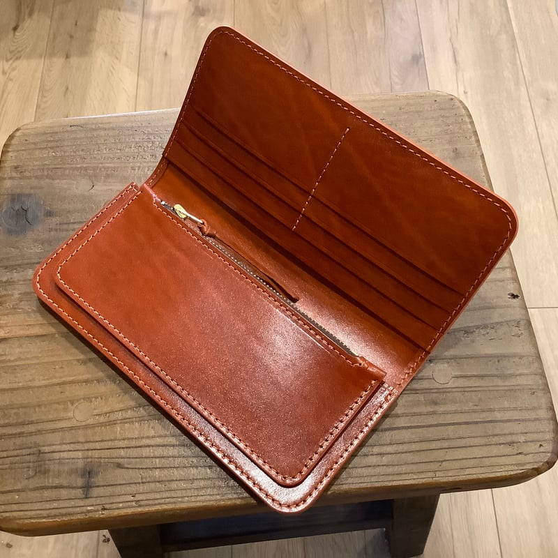 ルガトショルダーオレンジ 橙 長財布 小銭入れあり | keywest828