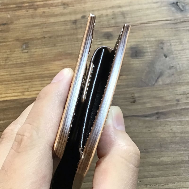 ライトブラウンコードバン×ルガトショルダーブラウン 二つ折り財布