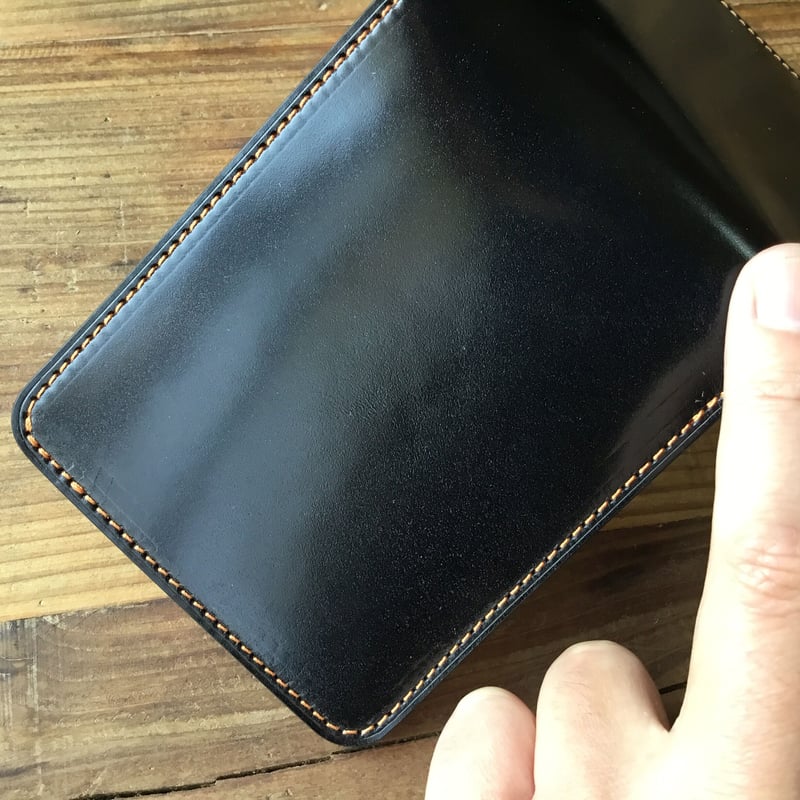 特別価格　新品　未使用　日本製　高級オイルコードバン　RF小銭入れ　黒　ブラック 日本製 新喜皮革社製 高級オイルコードバン RF長財布 黒 ブラック 栃木