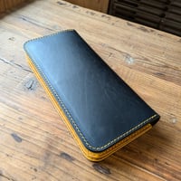 黒革×ルガトショルダーイエロー　黄色  長財布 小銭入れあり