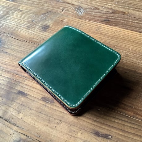 forme フォルメ ショートウォレット ダークグリーン コードバン レザー