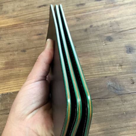 ルガトショルダーグリーン×ブラウン　長財布　小銭入れ無し