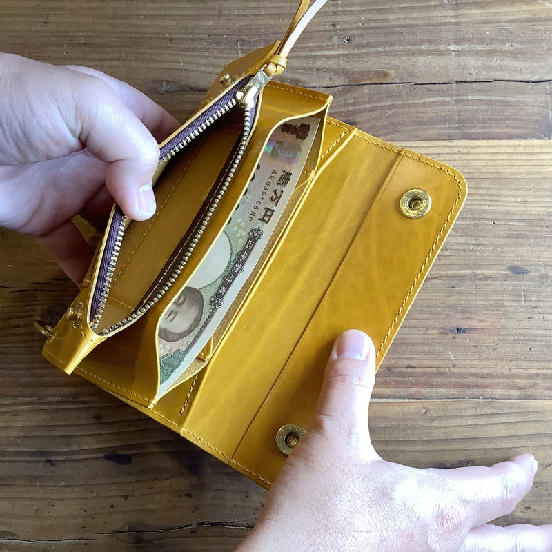 サムライクラフトミドルウォレット B-10 ルガトショルダー イエロー