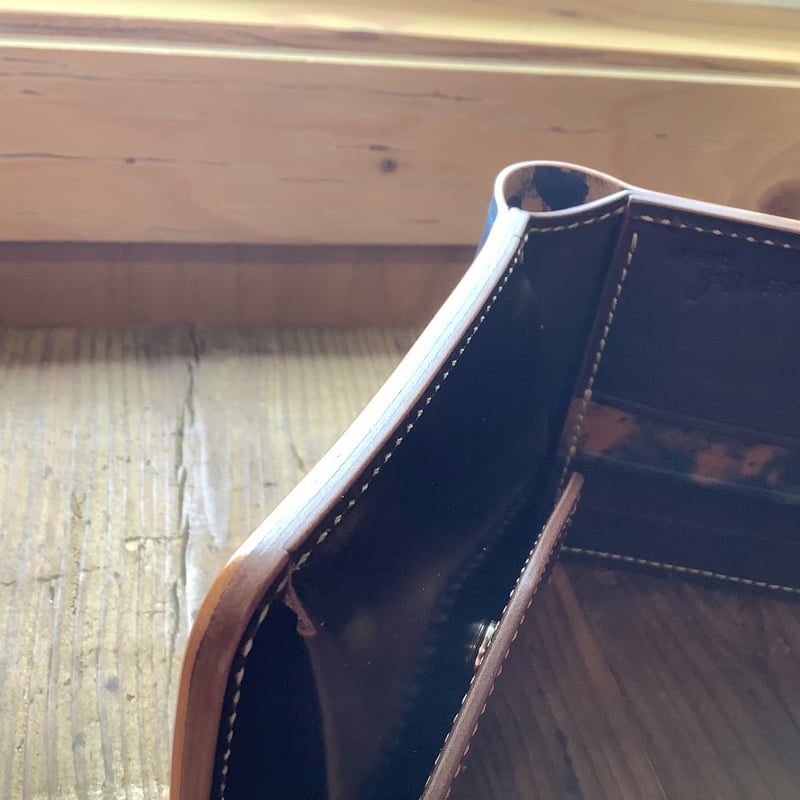 ロカドコードバンブルー×ルガトショルダー ダークブラウン 二つ折り