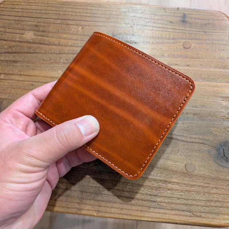 ルガトショルダー橙 オレンジ 二つ折り財布 小銭入れあり | keywest828