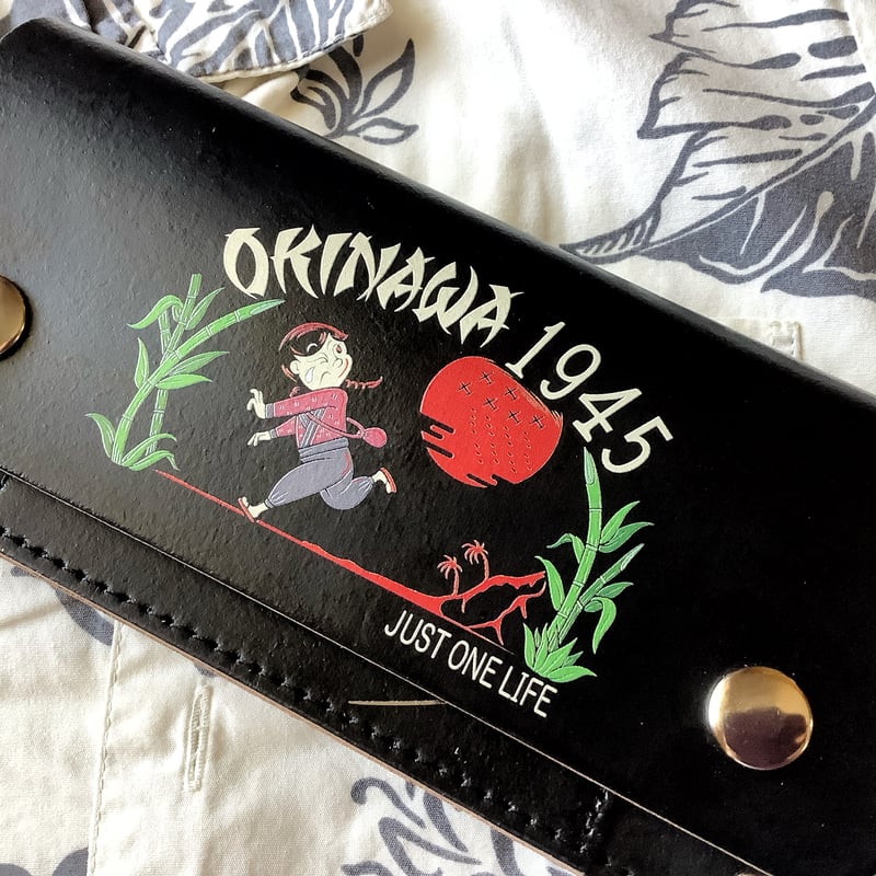 希少♦️ヴィンテージ♦️幸せを運ぶ ジュエリーボックス♦️便利な伸縮♦️送料込 スプリットレザー トラッカーウォレット TL2 OKINAWA 1945 | keywest828