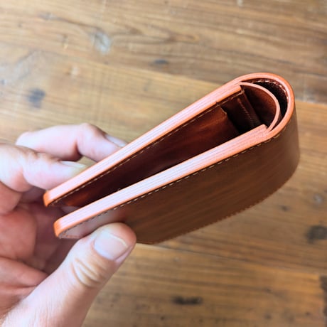 ルガトショルダー橙 オレンジ  二つ折り財布  小銭入れあり