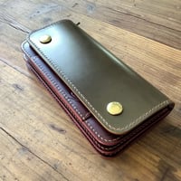 オリーブコードバン×ルガトショルダーワイン トラッカーウォレット