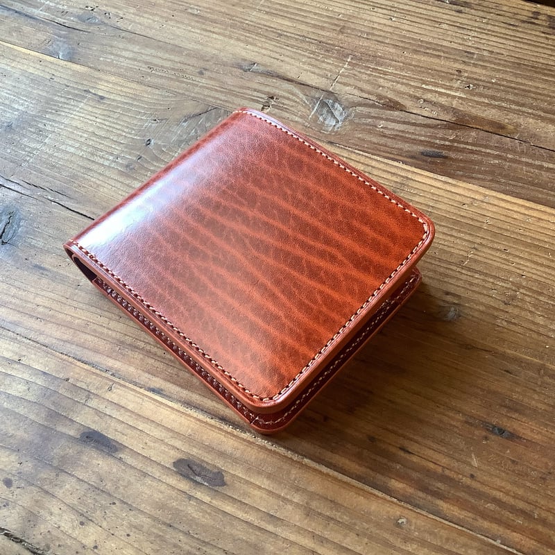 ルガトショルダー橙 オレンジ 二つ折り財布 小銭入れあり | keywest828