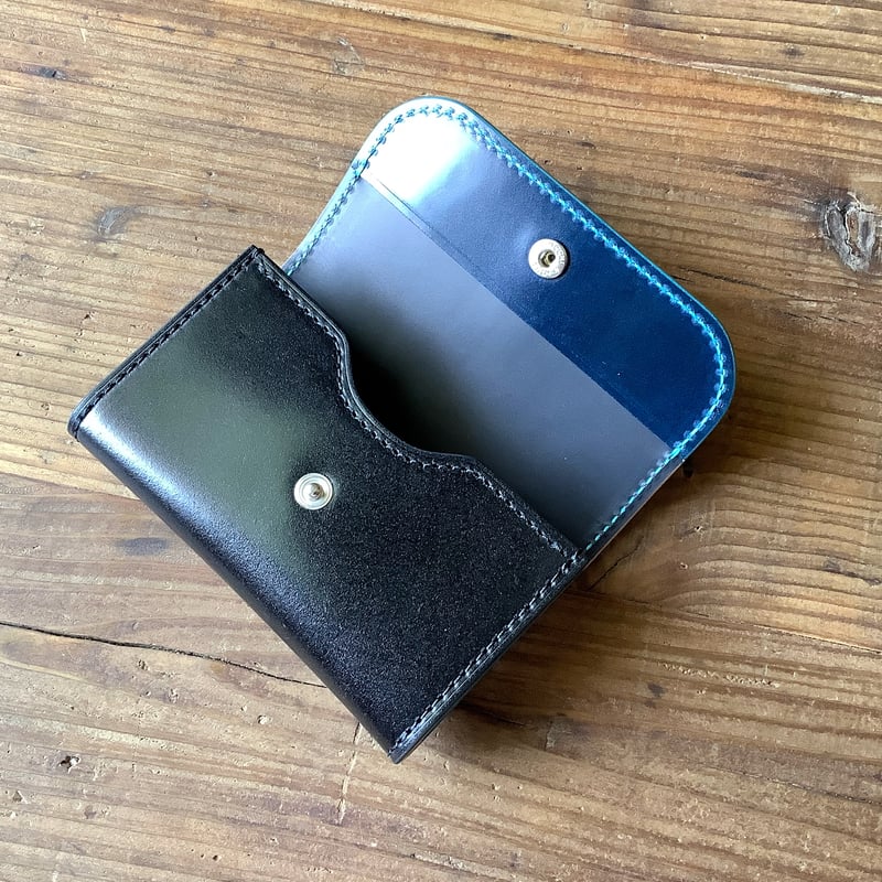 万双 名刺入れ コードバン ネイビー 美品 検索ganzo 【公式認証