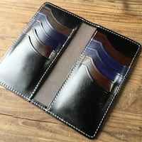 チョコ色牛革×ルガトショルダー  カードウォレット カード入れ