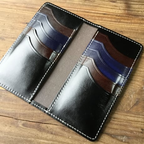 チョコ色牛革×ルガトショルダー  カードウォレット カード入れ