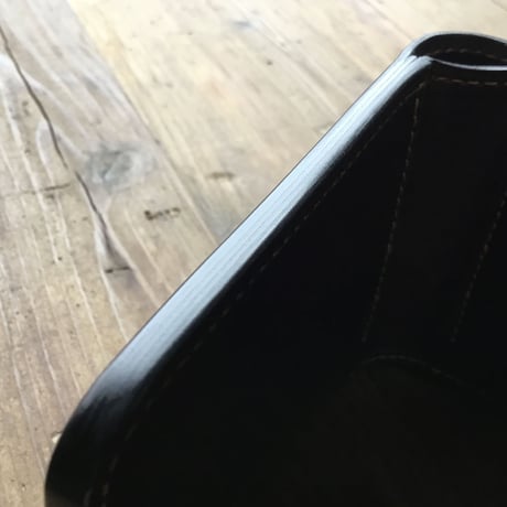 オイルコードバンコニャック×チョコ色牛革 二つ折り財布 小銭入れなし