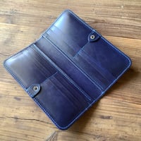 ルガトショルダーネイビー　長財布　小銭入れ無し  カードウォレット