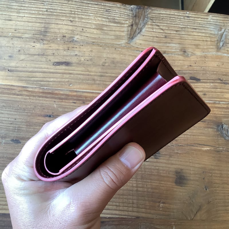 ルガトショルダーワイン 二つ折り財布 小銭入れあり | keywest828