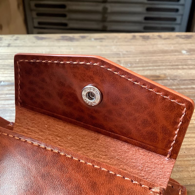 ルガトショルダー橙 オレンジ 二つ折り財布 小銭入れあり | keywest828