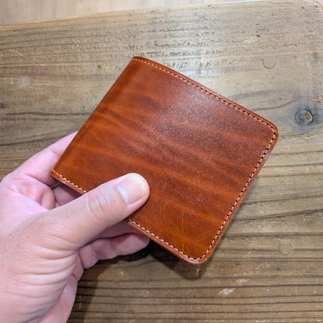 ルガトショルダー橙 オレンジ  二つ折り財布  小銭入れあり
