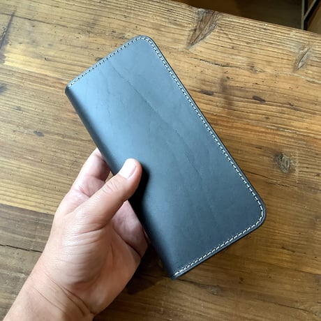 黒革×ルガトショルダー　ダークブラウン  長財布 小銭入れあり