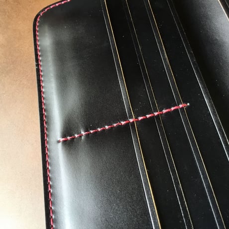 コードバン黒 長財布 小銭入れなし