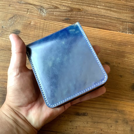 ロカドコードバンブルー×ルガトショルダー　ダークブラウン 二つ折り財布 小銭入れあり
