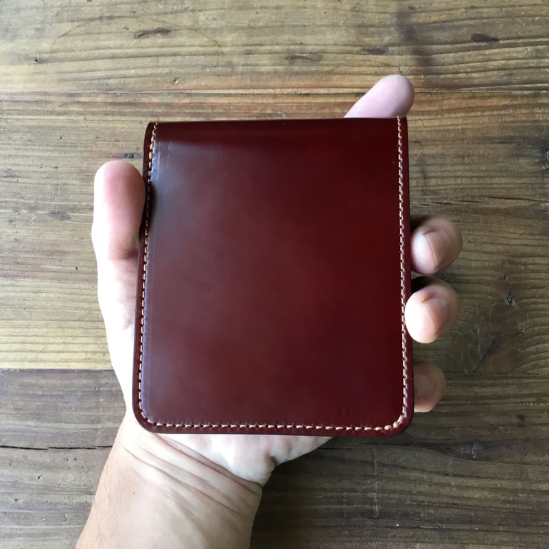 ブラウンコードバン×ルガトショルダーワイン 二つ折り財布 小銭入れ