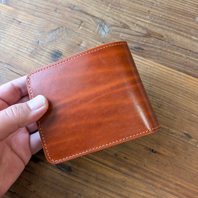 ルガトショルダー橙 オレンジ 二つ折り財布 小銭入れあり | keywest828