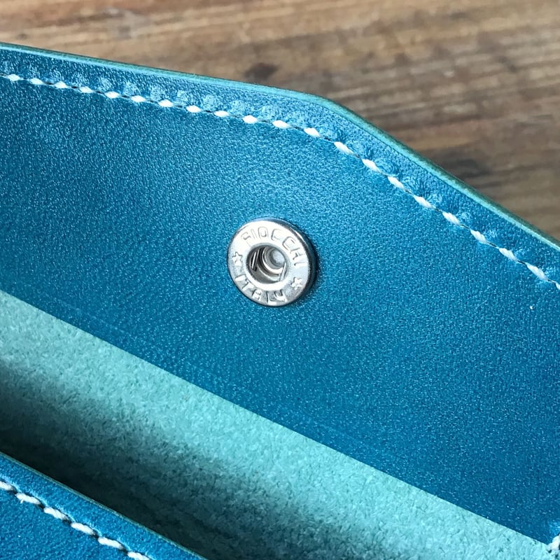 ルガトショルダー琉球ブルー 二つ折り財布 小銭入れあり | keywest828 