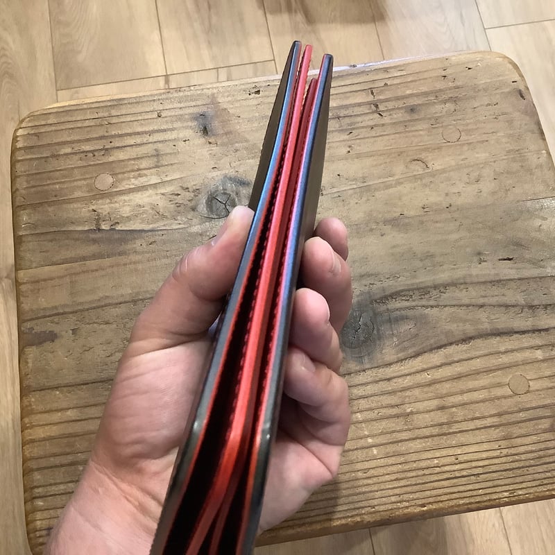 黒革×ルガトショルダー赤 長財布 小銭入れあり | keywest828