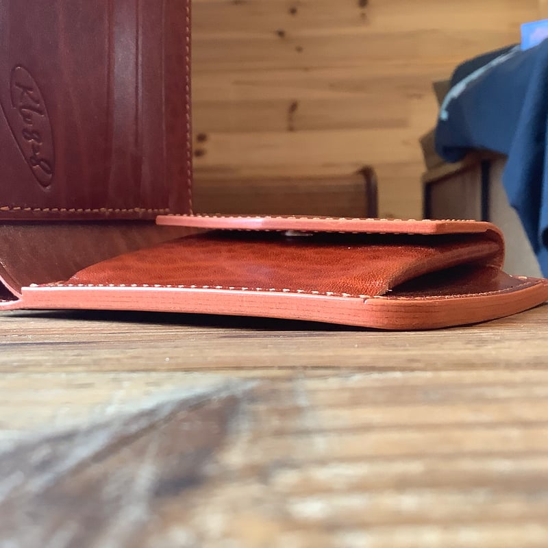 ルガトショルダー橙 オレンジ 二つ折り財布 小銭入れあり | keywest828