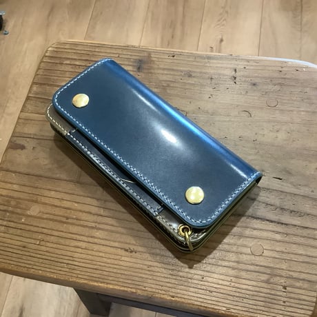 フルコードバン トラッカーウォレット  ネイビー×オリーブ