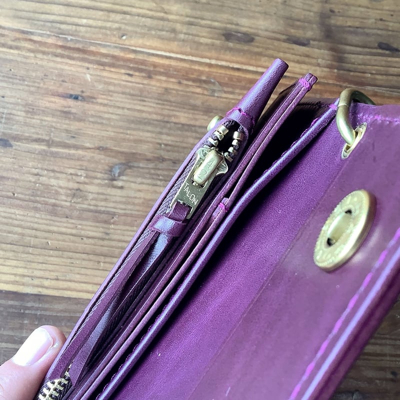 ルガトショルダーパープル 紫 トラッカーウォレット | keywest828