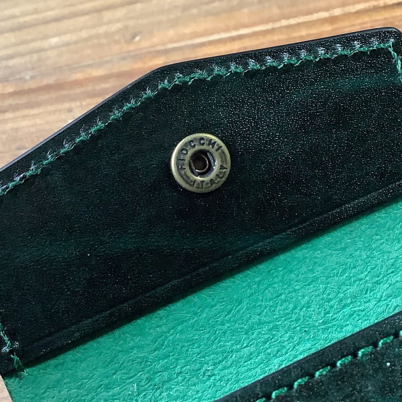 オイルコードバングリーン×ルガトショルダーグリーン 二つ折り財布