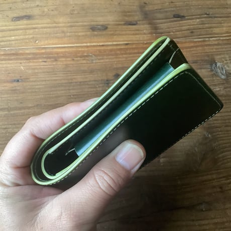 フルコードバン 二つ折り財布 小銭入れあり  グリーン×オリーブ