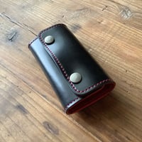 キーケース　コードバン　ルガトー オイルコードバン黒×ルガトショルダーグリーン キーケース