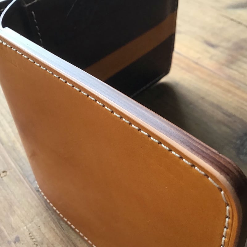 ライトブラウンコードバン×ルガトショルダーブラウン 二つ折り財布