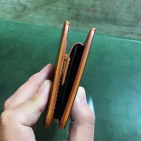 オイルコードバンバーガンディ×ルガトショルダー 70‘s 二つ折り財布  小銭入れあり