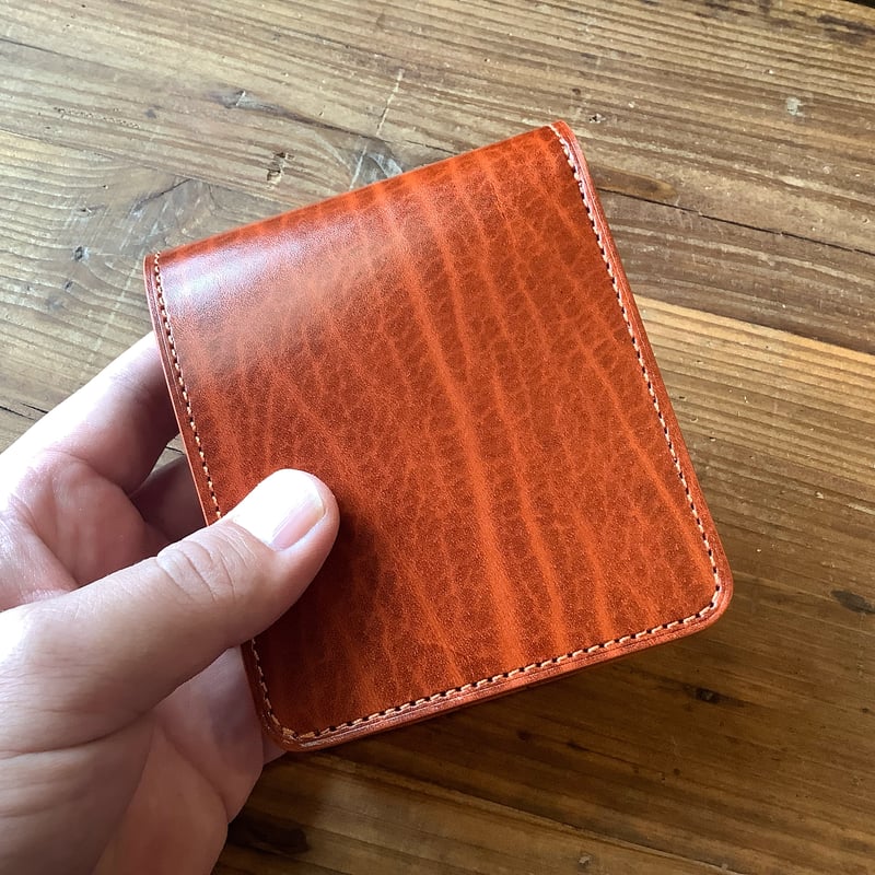 ルガトショルダー橙 オレンジ 二つ折り財布 小銭入れあり | keywest828