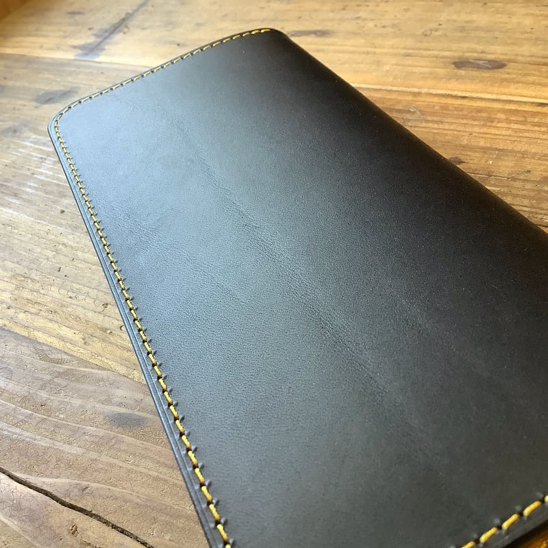 黒革×ルガトショルダーイエロー 黄色 長財布 小銭入れあり